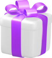 Gift Box with Violet Ribbon png