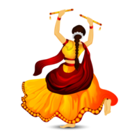 illustration de fille dandiya png