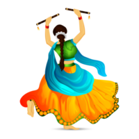 Dandiya girl illustration png