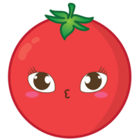Kiss tomato fruit with green leaf on transparent background Free PNG