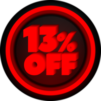 TAG 13 PERCENT DISCOUNT BUTTON BLACK FRIDAY PROMOTION FOR BIG SALES png