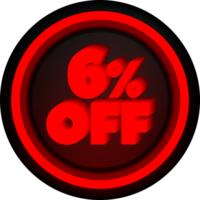 TAG 6 PERCENT DISCOUNT BUTTON BLACK FRIDAY PROMOTION FOR BIG SALES png