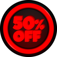 TAG 50 PERCENT DISCOUNT BUTTON BLACK FRIDAY PROMOTION FOR BIG SALES