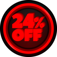 TAG 24 PERCENT DISCOUNT BUTTON BLACK FRIDAY PROMOTION FOR BIG SALES