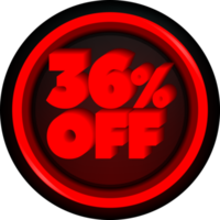 TAG 36 PERCENT DISCOUNT BUTTON BLACK FRIDAY PROMOTION FOR BIG SALES png