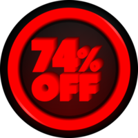 TAG 74 PERCENT DISCOUNT BUTTON BLACK FRIDAY PROMOTION FOR BIG SALES png