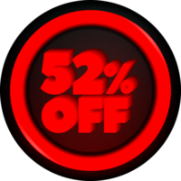 TAG 52 PERCENT DISCOUNT BUTTON BLACK FRIDAY PROMOTION FOR BIG SALES png