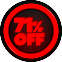 TAG 71 PERCENT DISCOUNT BUTTON BLACK FRIDAY PROMOTION FOR BIG SALES png