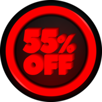 TAG 55 PERCENT DISCOUNT BUTTON BLACK FRIDAY PROMOTION FOR BIG SALES png