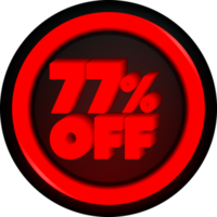 TAG 77 PERCENT DISCOUNT BUTTON BLACK FRIDAY PROMOTION FOR BIG SALES png