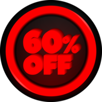 TAG 60 PERCENT DISCOUNT BUTTON BLACK FRIDAY PROMOTION FOR BIG SALES