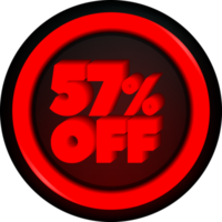 TAG 57 PERCENT DISCOUNT BUTTON BLACK FRIDAY PROMOTION FOR BIG SALES png