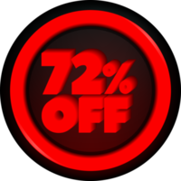 TAG 72 PERCENT DISCOUNT BUTTON BLACK FRIDAY PROMOTION FOR BIG SALES png