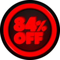 etiqueta promoção de sexta-feira negra de botão de desconto de 84 por cento para grandes vendas png