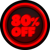 TAG 80 PERCENT DISCOUNT BUTTON BLACK FRIDAY PROMOTION FOR BIG SALES png