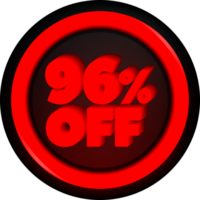 TAG 96 PERCENT DISCOUNT BUTTON BLACK FRIDAY PROMOTION FOR BIG SALES png
