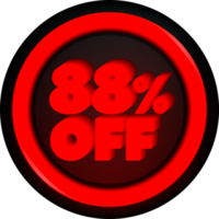 TAG 88 PERCENT DISCOUNT BUTTON BLACK FRIDAY PROMOTION FOR BIG SALES png