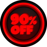 TAG 90 PERCENT DISCOUNT BUTTON BLACK FRIDAY PROMOTION FOR BIG SALES png