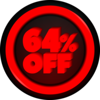 etiqueta 64 por ciento botón de descuento promoción de viernes negro para grandes ventas png