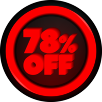 TAG 78 PERCENT DISCOUNT BUTTON BLACK FRIDAY PROMOTION FOR BIG SALES png