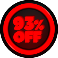 TAG 93 PERCENT DISCOUNT BUTTON BLACK FRIDAY PROMOTION FOR BIG SALES png