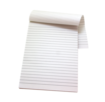 cahier de feuille de papier avec ligne sur fond transparent fichier png