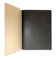 blank square book at black textured paper on transparent background png file