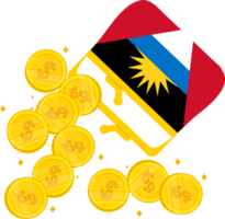 Antigua und Barbuda handgezeichnet, ostkaribischer Dollar handgezeichnet png