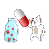 cute cat cartoon sticker png