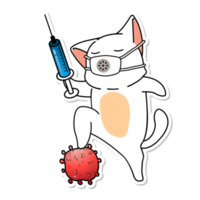 adesivo de desenho de gato fofo png