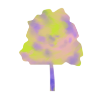 silhouette tree in painting style png