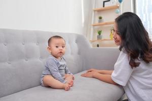 portrait of asian mother and baby lifestyle image photo