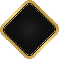 badge losange noir et or png