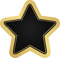 distintivo estrela preto e dourado png