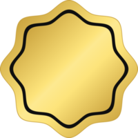 insignia de círculo ondulado de oro png