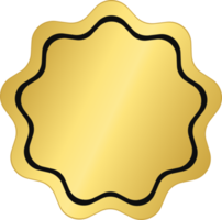 distintivo de círculo ondulado de ouro png
