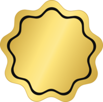 Gold Wavy Circle Badge png