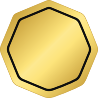 distintivo de ouro octógono png