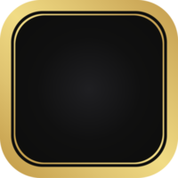 Square Black And Gold Badge png