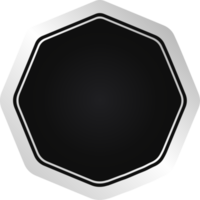 Octagon Black And Silver Badge png