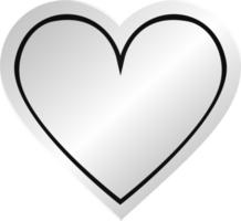 distintivo de coração de prata png