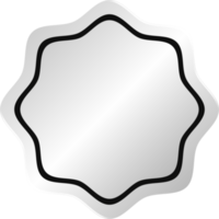 insigne de cercle ondulé argenté png