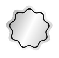 distintivo de círculo ondulado prateado png