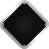 Rhombus schwarz-silbernes Abzeichen png