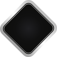 badge losange noir et argent png