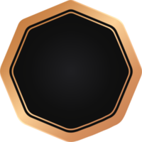 insignia octágono de bronce y negro png