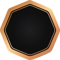 distintivo de octógono de bronze e preto png