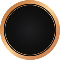 emblema redondo de bronze e preto png