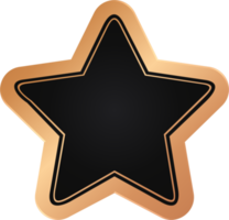 badge étoile bronze et noir png