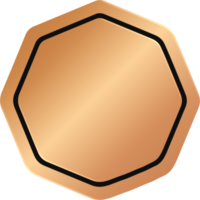 emblema octógono de bronze png